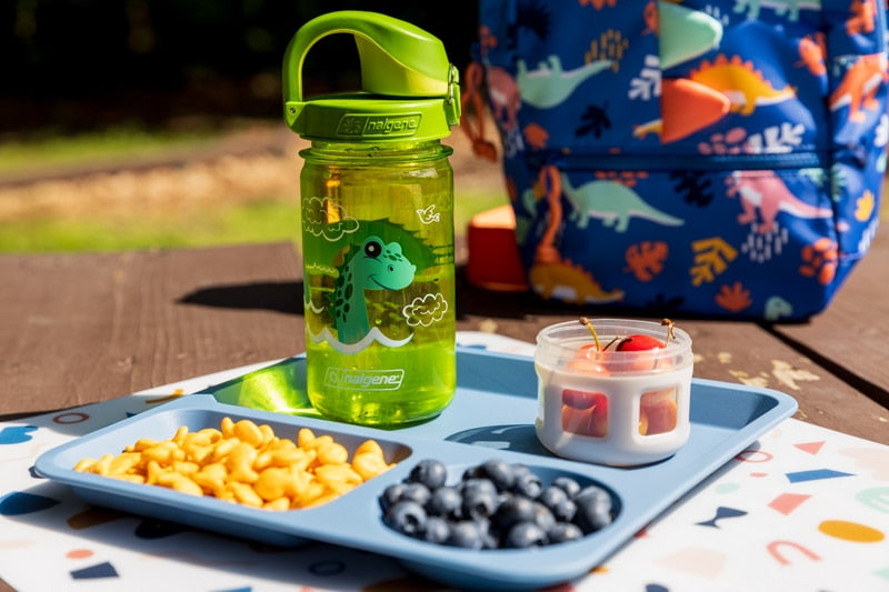 Nalgene product view: 12oz On-The-Fly Kids Lock-Top Bottle with Graphics A9 — 12oz On-The-Fly Kids Lock-Top Bottle with Graphics