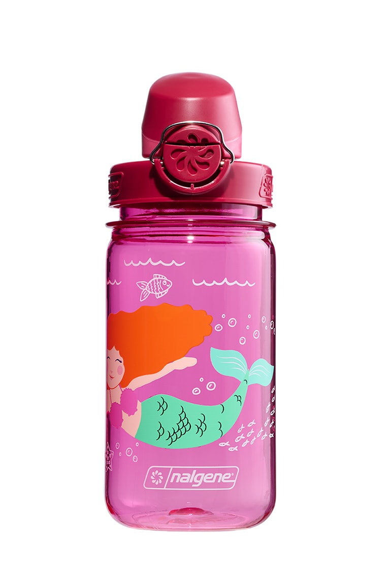 Nalgene product view: 12oz On-The-Fly Kids Lock-Top Bottle with Graphics A9 — 12oz On-The-Fly Kids Lock-Top Bottle with Graphics